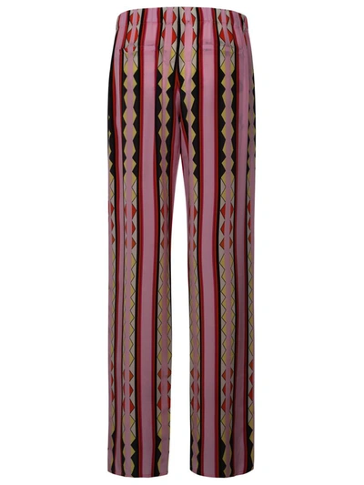 Shop Kutnia Multi Silk Trousers In Pink