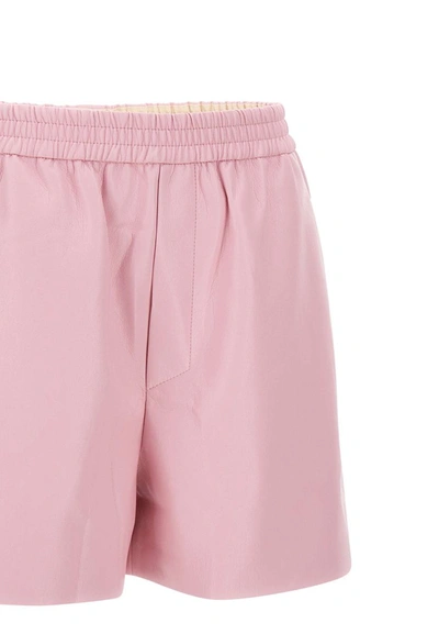 Shop Nanushka "brenna" Vegan Leather Shorts In Pink