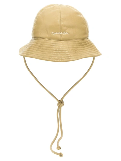 Shop Nanushka 'laurie' Bucket Hat In Beige
