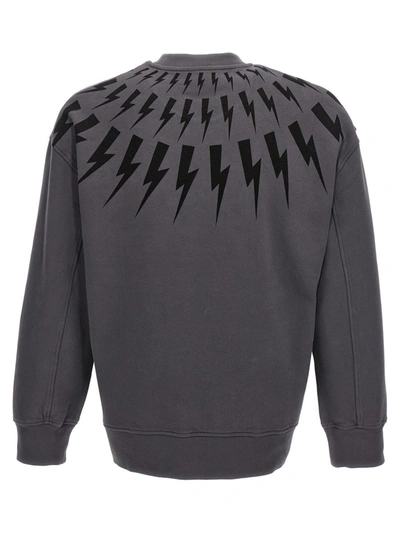 Shop Neil Barrett 'thunderbolt' Sweatshirt In Gray