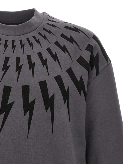 Shop Neil Barrett 'thunderbolt' Sweatshirt In Gray