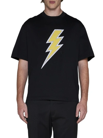 Shop Neil Barrett T-shirts And Polos In Blk/whi/yel