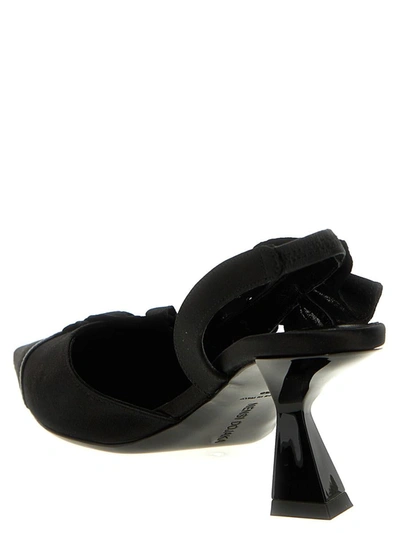 Nensi Dojaka Ruffle-detailed Satin Slingbacks In Black