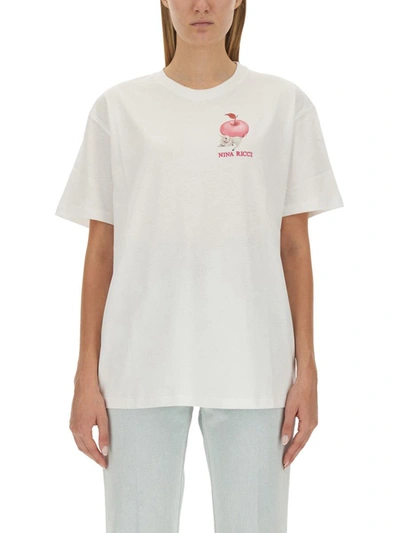 Shop Nina Ricci Innocent Apple T-shirt In White