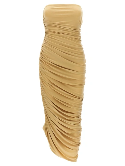 Shop Norma Kamali 'diana Gown' Dress In Beige