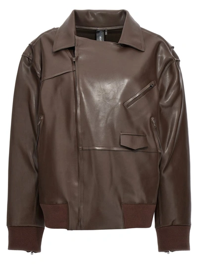 Shop Norma Kamali 'moto' Jacket In Brown