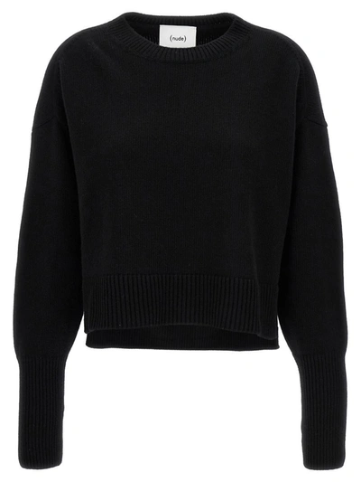 Shop Nude Over Crop Sweater In Black