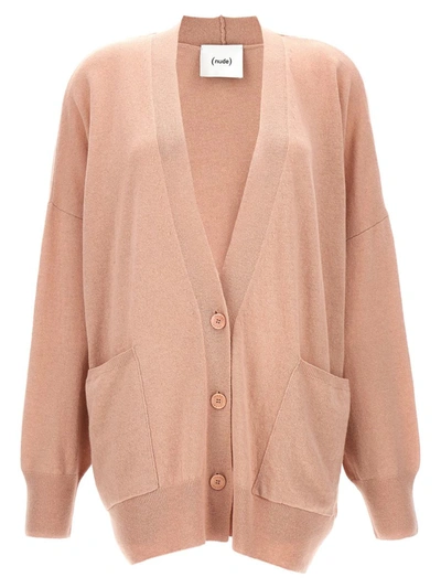 Nude Oversize Cardigan In Pink