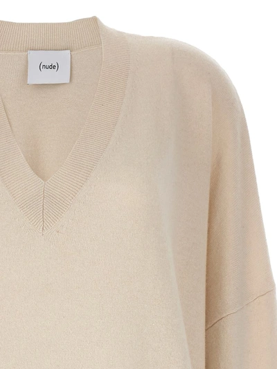 Nude White Oversize Sweater In White