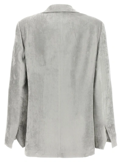 Shop Nude Velvet Blazer In Gray