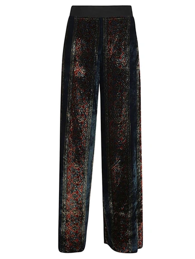 Shop Obidi Velvet Trousers In Blue