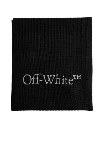 Shop Off-white Off White Scarfs In Black Silv
