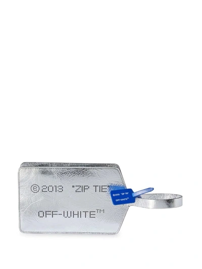Shop Off-white Medium Zip Tie Card Case In Silver