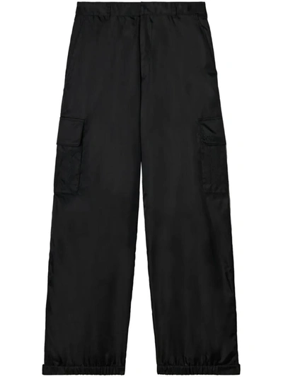 Shop Off-white Off White Mid-rise Cargo Trousers In Black