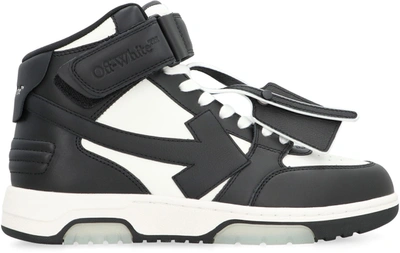 Shop Off-white Out Of Office Leather Low-top Sneakers In Black