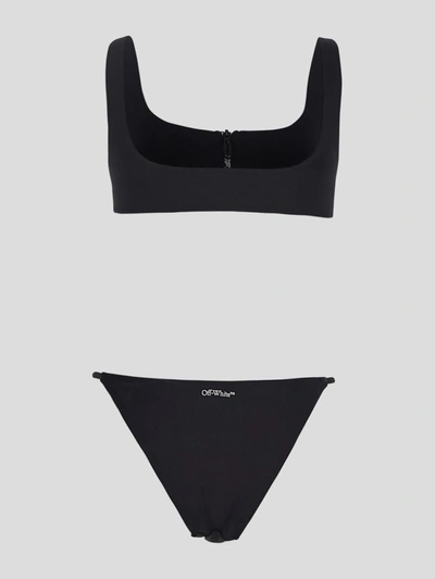 Shop Off-white Two-pieces Swimsuit With Zip In Black