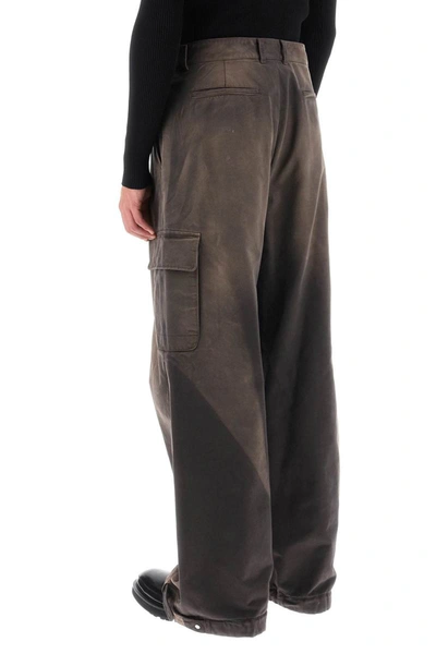 Shop Off-white Washed-effect Cargo Pants In Brown