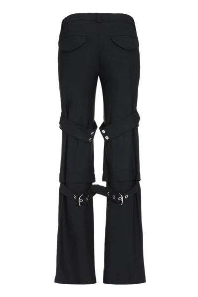 Shop Off-white Wool Blend Cargo Trousers In Black