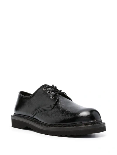 Our Legacy Trampler Crinkled-leather Derby Shoes In Black Our Legacy Trampler Crinkled-leather Derby Shoes In Black