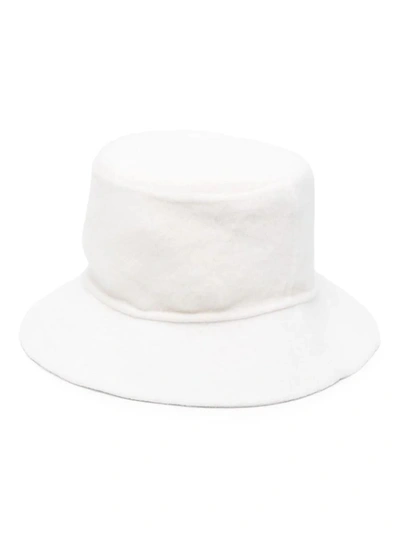 Shop P.a.r.o.s.h . Wide-brim Wool Bucket Hat In Panna