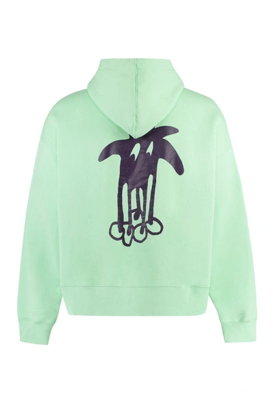 Shop Palm Angels Cotton Hoodie In Green