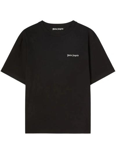 Shop Palm Angels Crew-neck T-shirt With Embroidery In Black