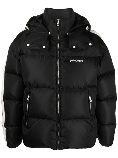 Shop Palm Angels Down Jacket With Print In Black