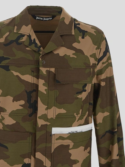 Shop Palm Angels Jackets In Military Olive