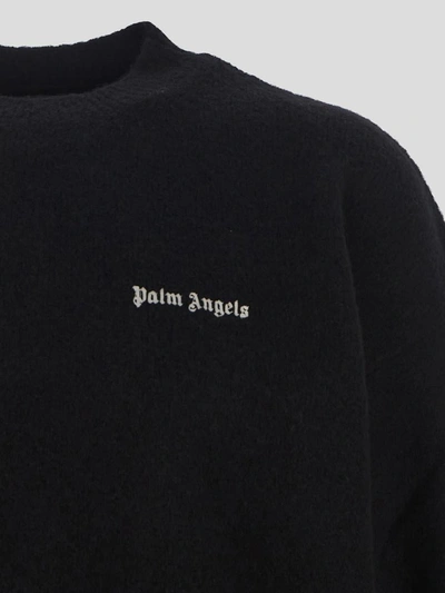 Shop Palm Angels Logo Embroidery Sweater In Blackwhite