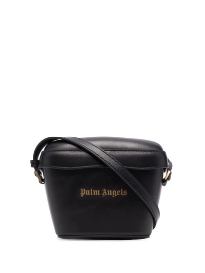 Shop Palm Angels Logo Shoulder Bag In Black