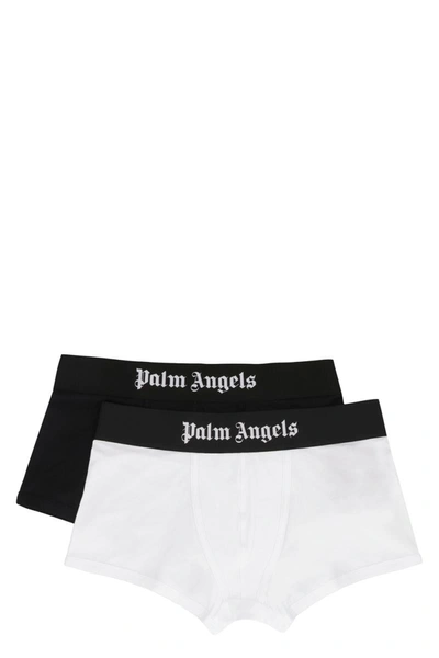 Shop Palm Angels Set Of Two Cotton Boxers In Multicolor