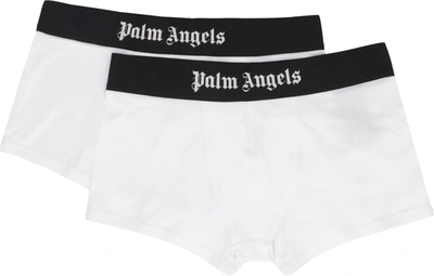 Shop Palm Angels Set Of Two Cotton Boxers In White