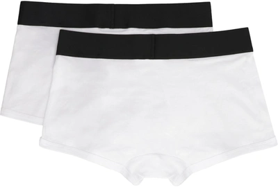 Shop Palm Angels Set Of Two Cotton Boxers In White