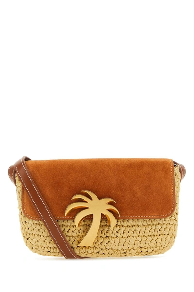 Shop Palm Angels Shoulder Bags In Browngol