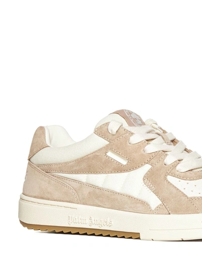 Shop Palm Angels Sneakers In White Camel