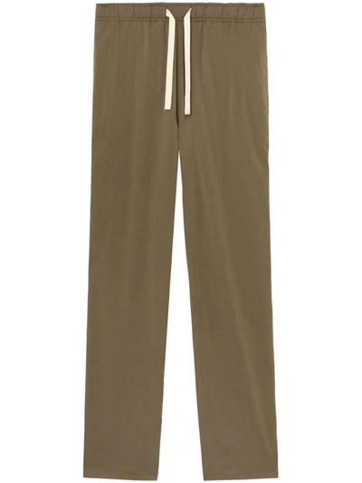 Shop Palm Angels Straight Trousers With Drawstring In Green