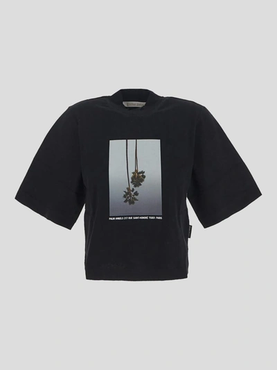 Shop Palm Angels T-shirts And Polos In Black Light Grey