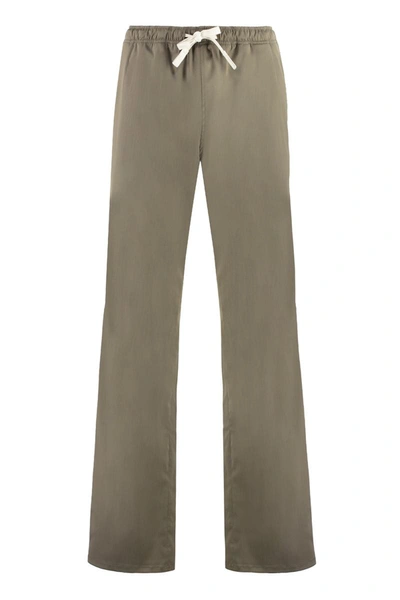 Shop Palm Angels Wool Blend Trousers In Green