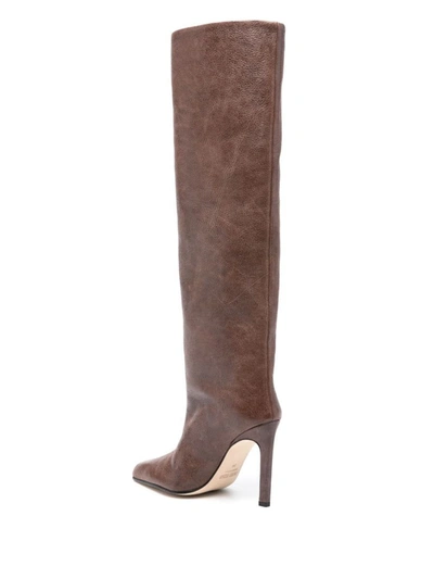 Shop Paris Texas Jude Leather Heel Boots In Brown