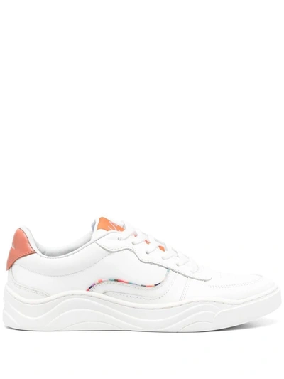 Shop Paul Smith Leather Sneakers In White