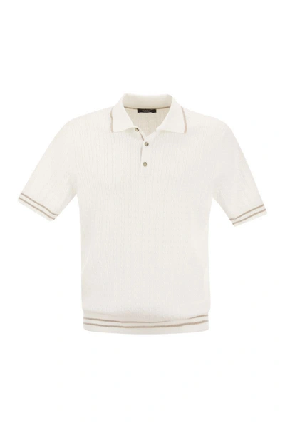 Shop Peserico Cotton Polo Shirt In White
