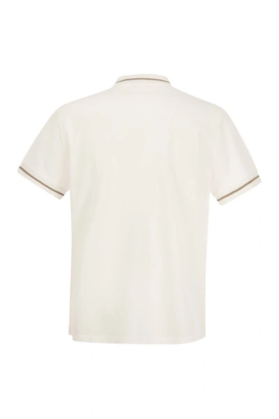 Shop Peserico Cotton Piqué Polo Shirt In White