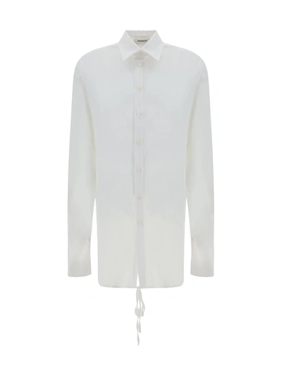 Peter Do Adjustable Tie Collared Shirt With High-low Hem In Off White