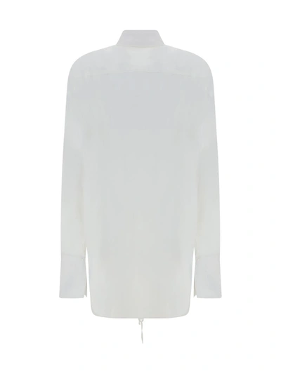 Peter Do Adjustable Tie Collared Shirt With High-low Hem In Off White