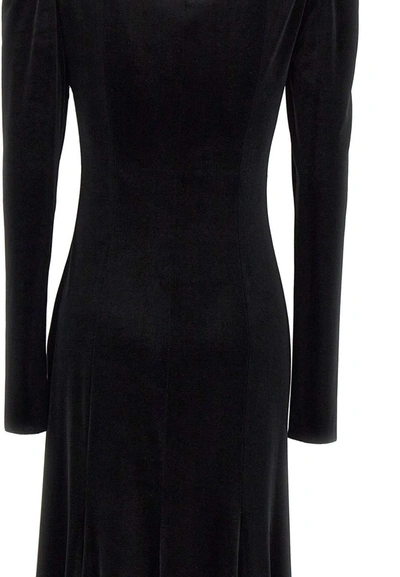 Shop Philosophy Di Lorenzo Serafini Stretch Velvet Dress In Black