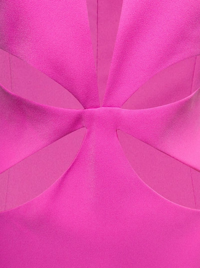 Shop Monot Pink Halterneck Petal Cutout Dress In Tech Fabric Woman