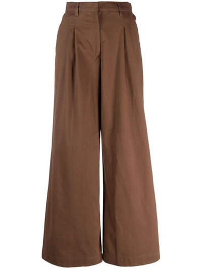 Shop Pinko Wide-leg Trousers In Brown