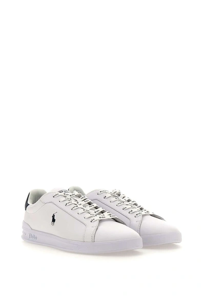 Shop Polo Ralph Lauren "heritage Court Ii" Leather Sneakers In White