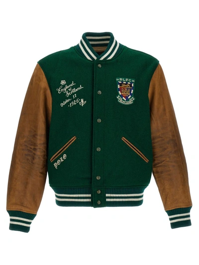 Shop Polo Ralph Lauren 'varsity' Bomber Jacket In Multicolor