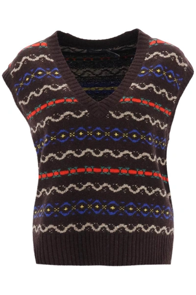 Shop Polo Ralph Lauren Fair Isle Motif Knitted Vest In Brown